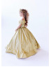 Gold Sequin V Back Floor Length Flower Girl Dress Little Girl Sparkle Dress